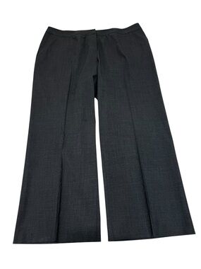 Lafayette 148 New York Wool Wide-Leg Trouser Pants in Charcoal Gray Size 18